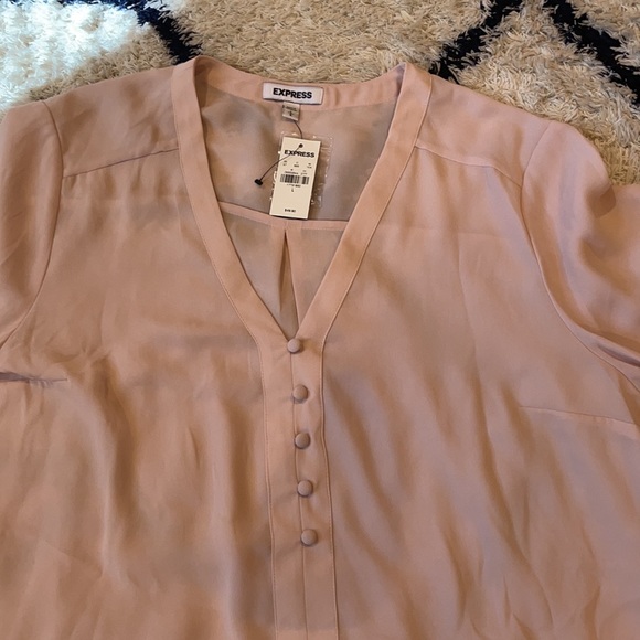 Express, Portofino long sleeve top, pale pink, new with tags, Size L - Picture 4 of 4